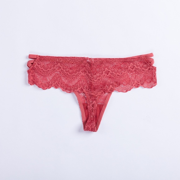 Alina: Pink Lace Panty/Thong - Picture 2 of 3